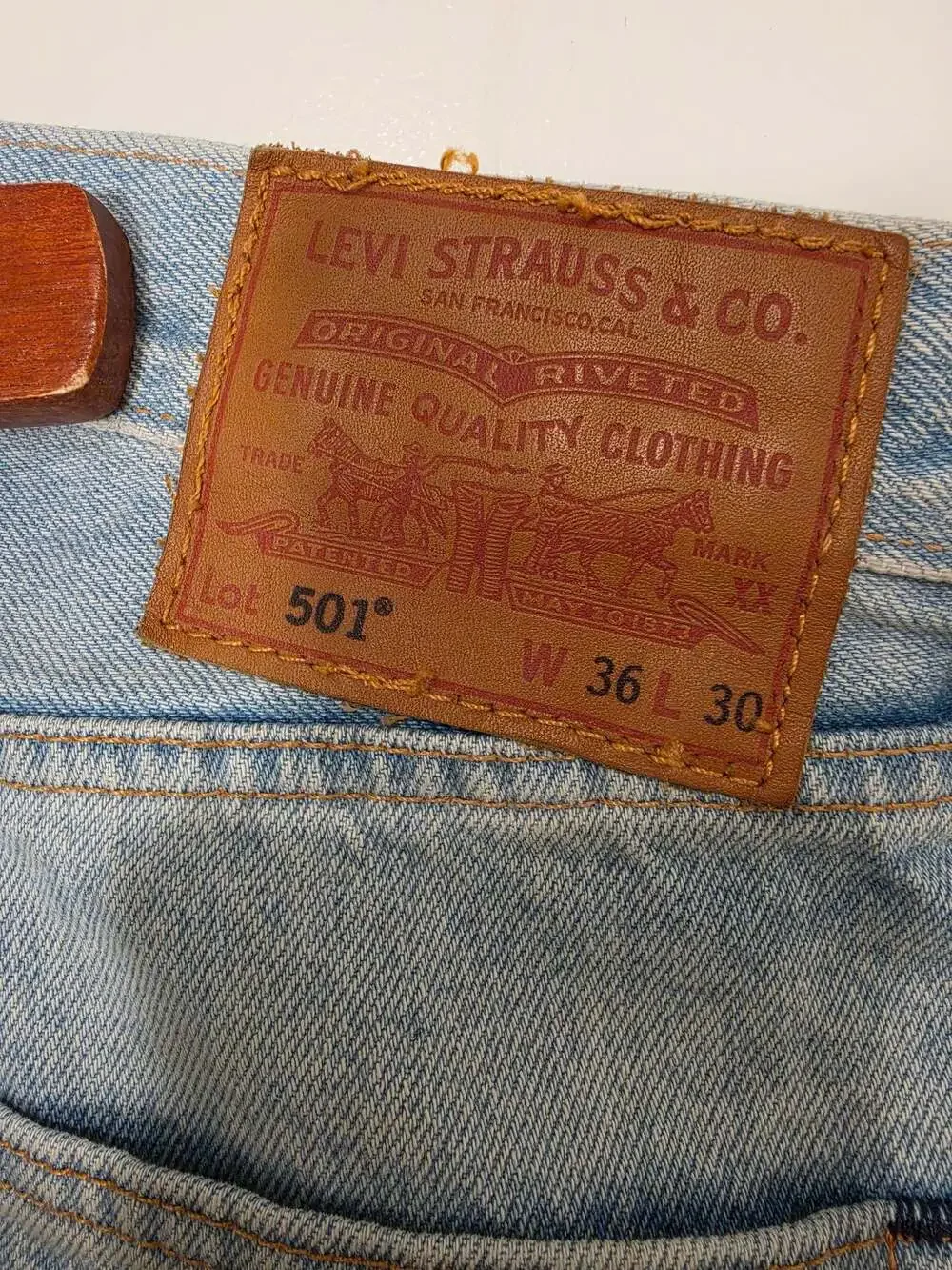 Levi's 501 Original Fit Button Fly Light Wash Denim Jeans